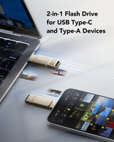 Lexar D40E 128GB Dual USB-A & USB-C Flash Drive