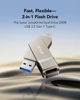 Lexar D40E 128GB Dual USB-A & USB-C Flash Drive