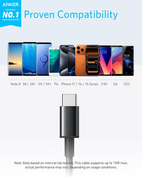 Anker USB-A to USB-C cable detail