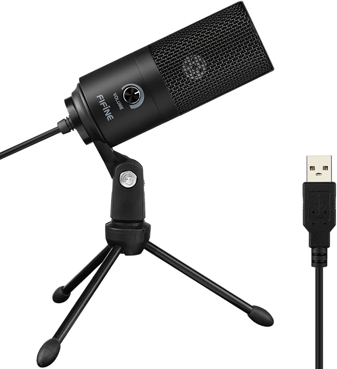 FIFINE K669B USB condenser microphone with tripod